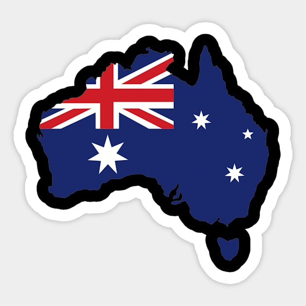 Australia map flag Sticker by Designzz